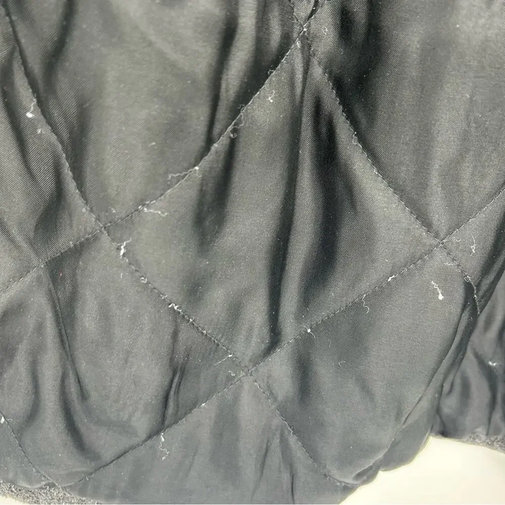 J. Crew Men's Medium Wool Blend‎ Grey Full Zip Front Quilted Lined Coat Pockets